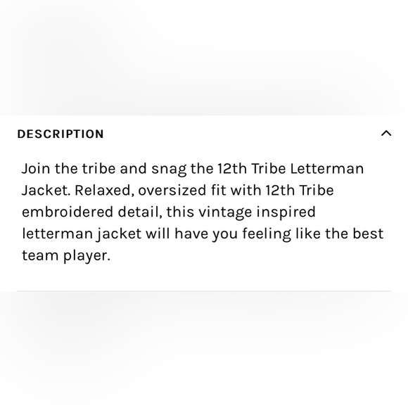NWOT 🌟12th Tribe Letterman Jacket - Picture 11 of 13
